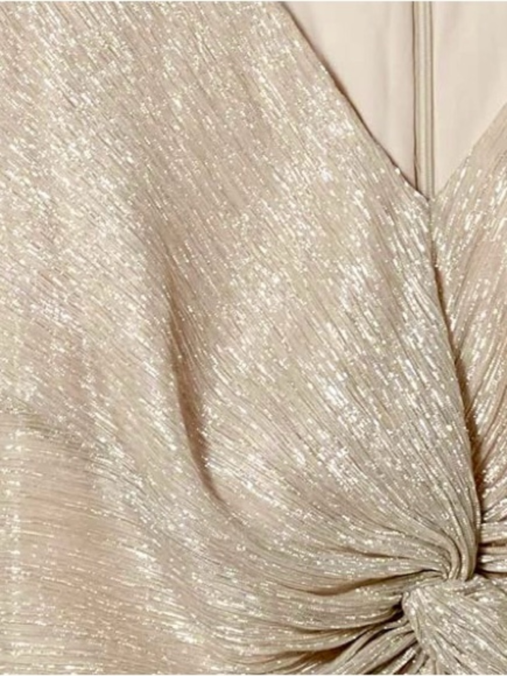 Adrianna Papell Glitter Knit Draped Gown 14 - Picture 3 of 9